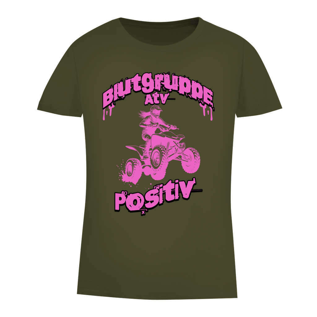 Damen Premium Bio T-Shirt Quad Blutgruppe ATV Positiv