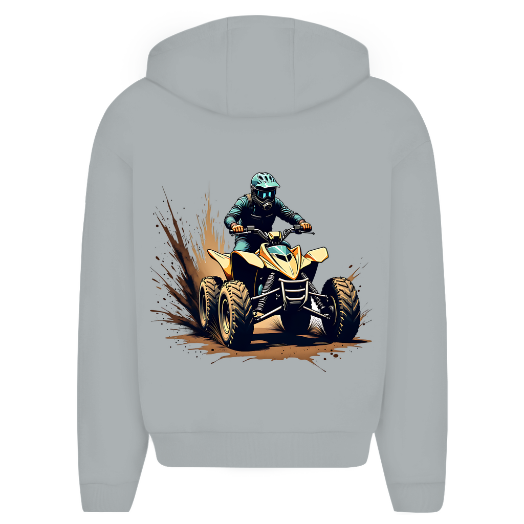 Sweat à capuche zippé surdimensionné Quad