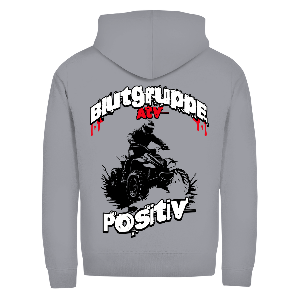Unisex Zipper Hoodie Quad Blutgruppe ATV Positiv