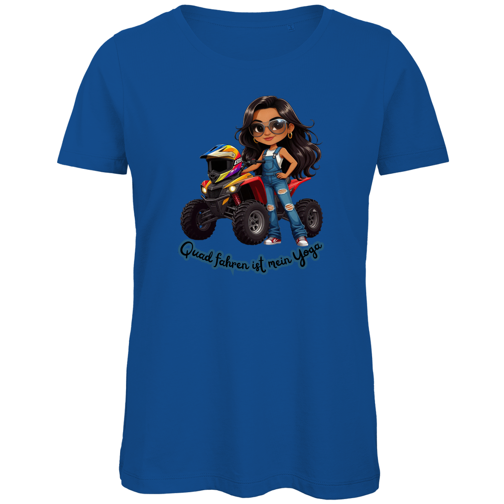 Damen Premium Bio T-Shirt Quad fahren ist mein Yoga