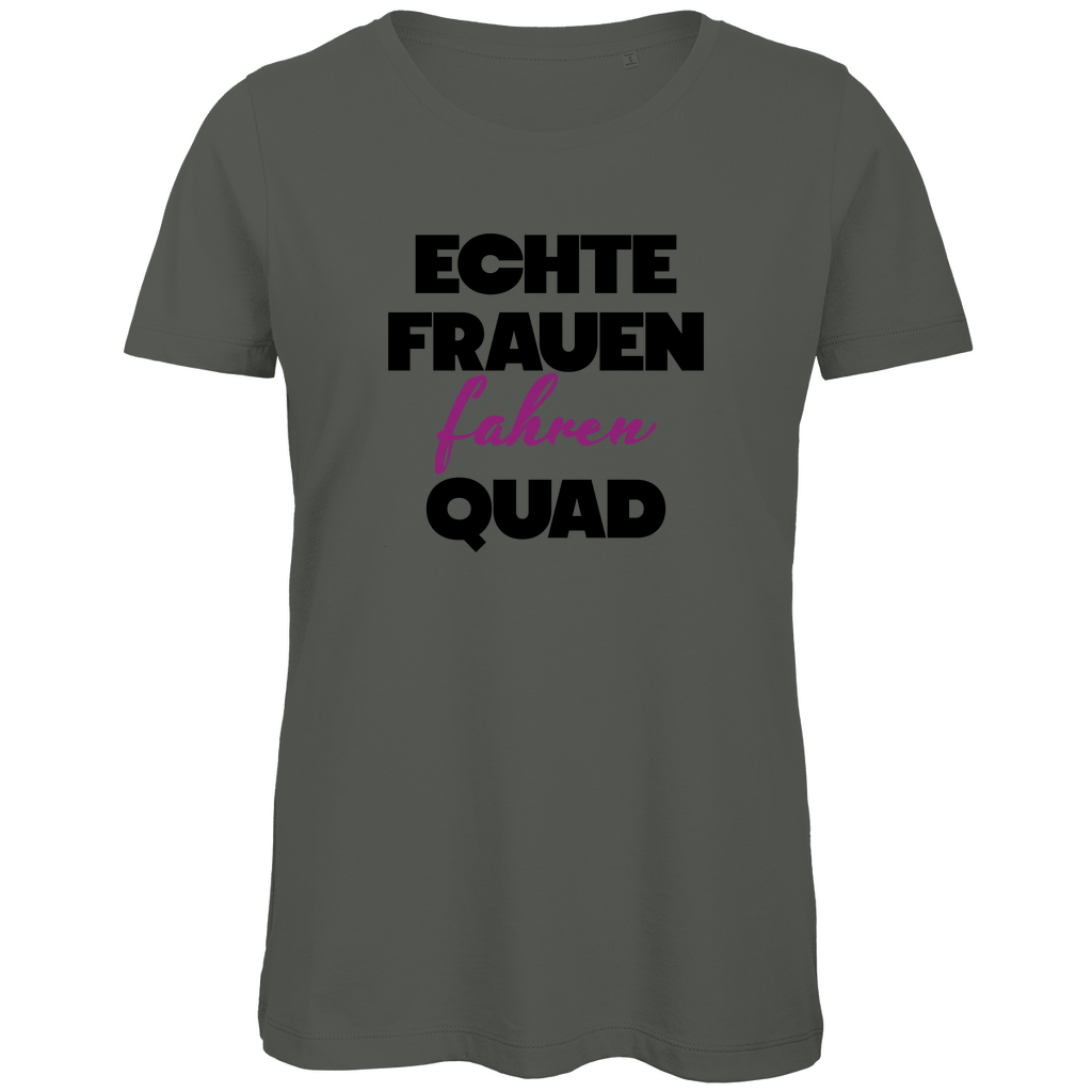 Damen Premium Bio T-Shirt Echte Frauen fahren Quad