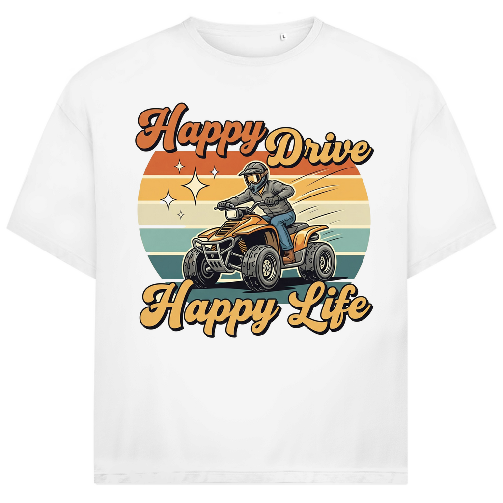 Unisex Jack and Jones Oversize T-Shirt Quad Happy Drive,Happy Life