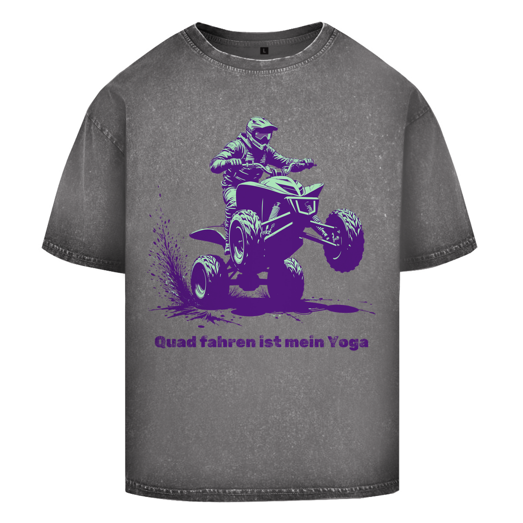 Oversize Washed T-Shirt Quad fahren ist mein Yoga