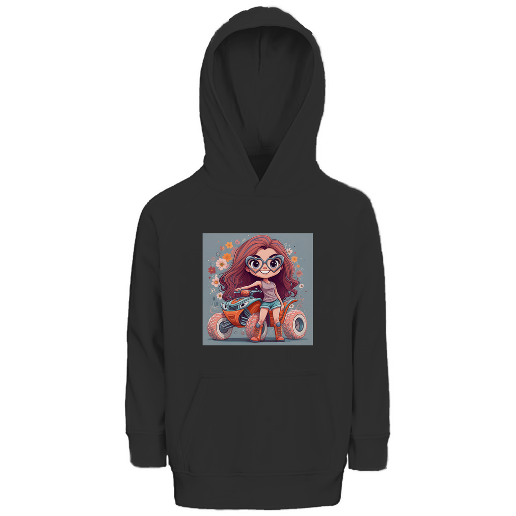 Sweat à capuche bio premium pour enfant Quad PinkLady