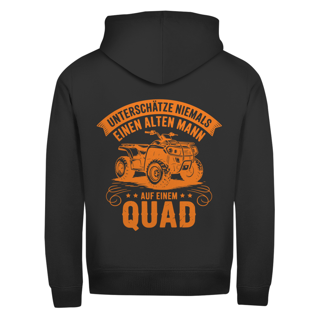 Unisex Zipper Hoodie Unterschätze niemals einen alten Mann auf einem Quad