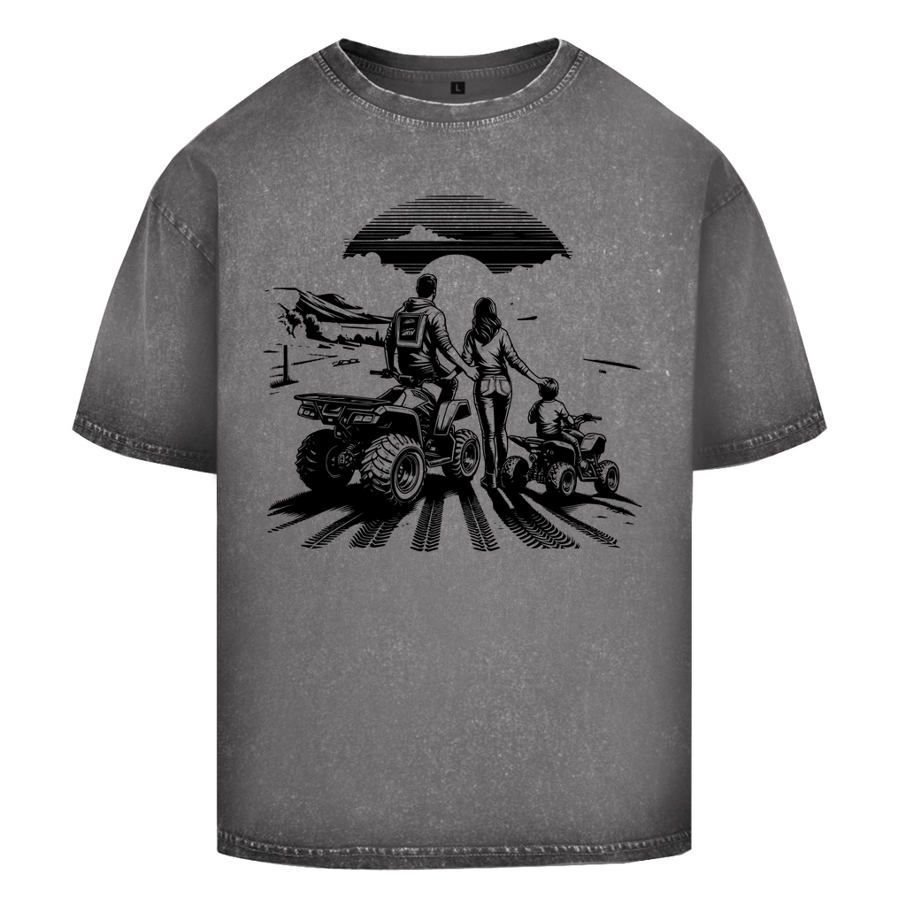 T-shirt délavé surdimensionné Quad Family