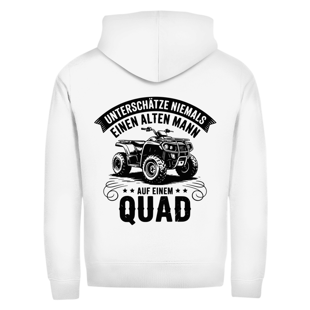 Unisex Zipper Hoodie Unterschätze niemals einen alten Mann auf einem Quad