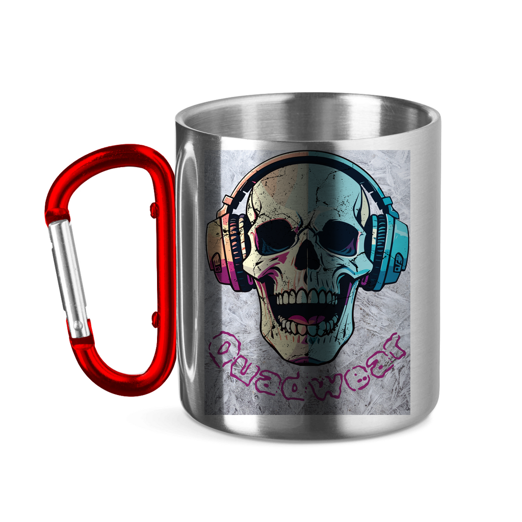 Stainless steel cup with carabiner handle Quadwear