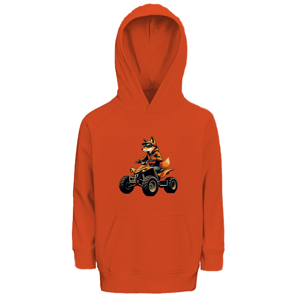 Sweat à capuche bio premium pour enfants Quad Fox