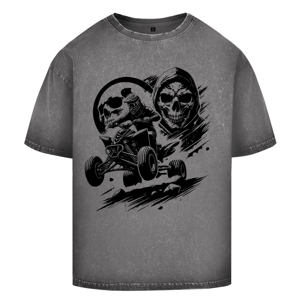 Oversize Washed T-Shirt Quad Skull