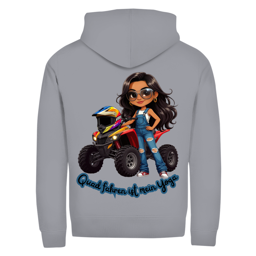 Sweat à capuche unisexe à fermeture éclair Le quad est mon yoga