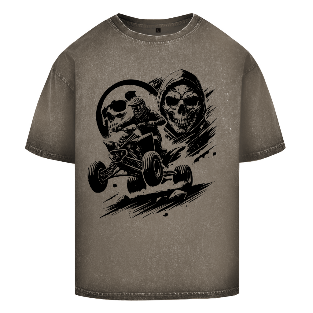 Oversize Washed T-Shirt Quad Skull