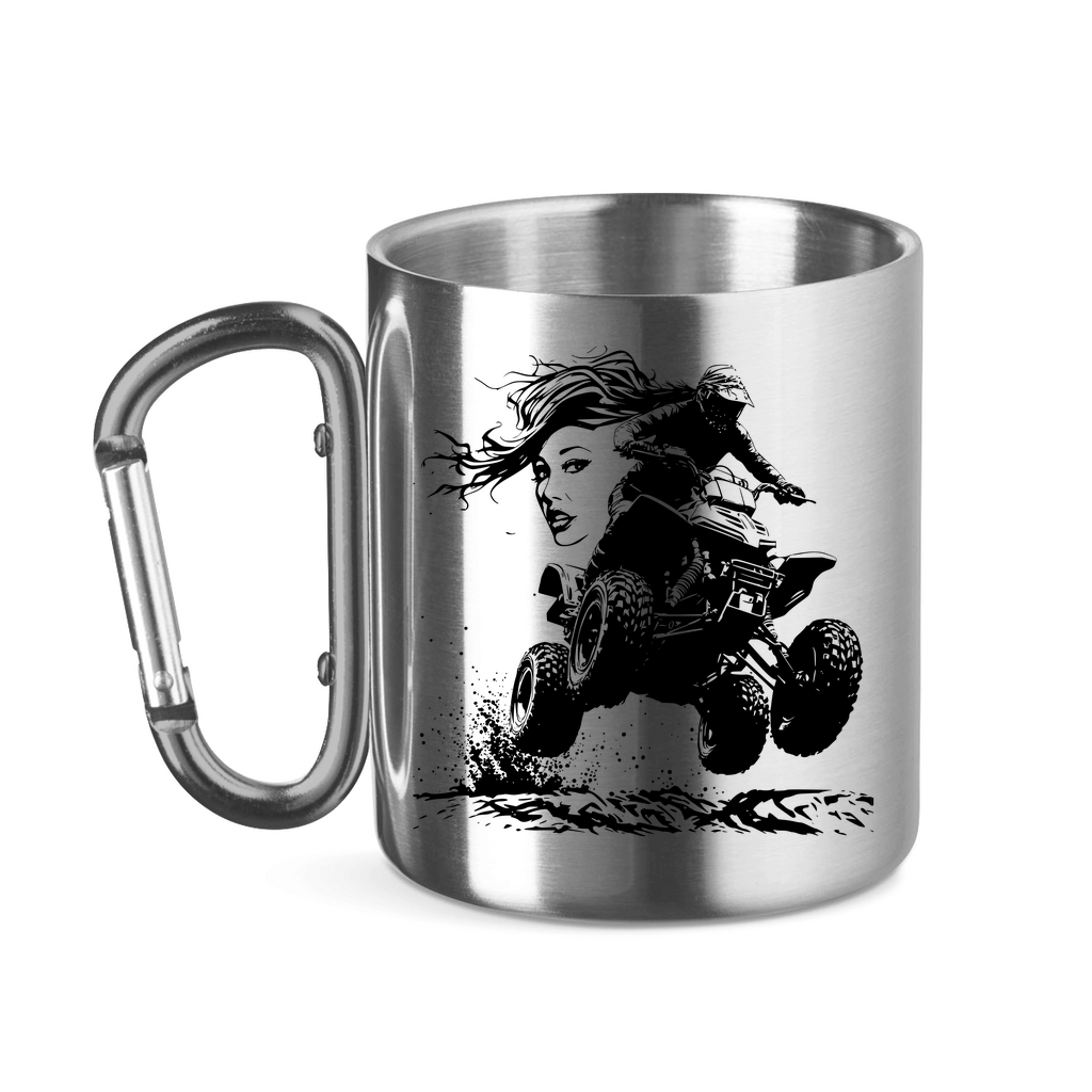 Stainless steel cup with carabiner handle Quad FunLady