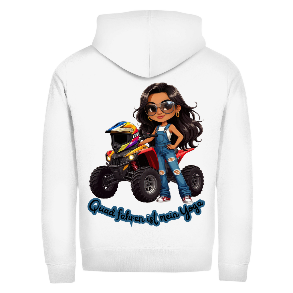 Sweat à capuche unisexe à fermeture éclair Le quad est mon yoga