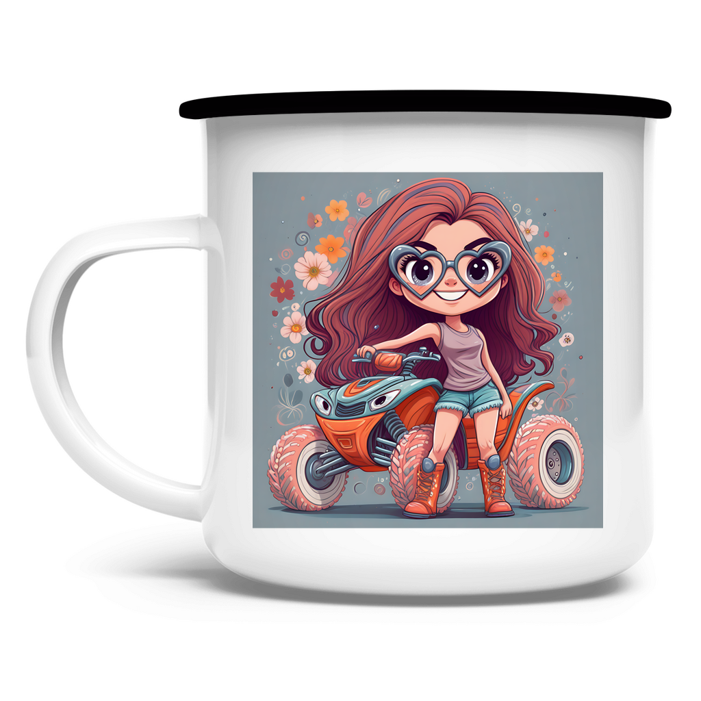 Emaille Tasse Quad PinkLady