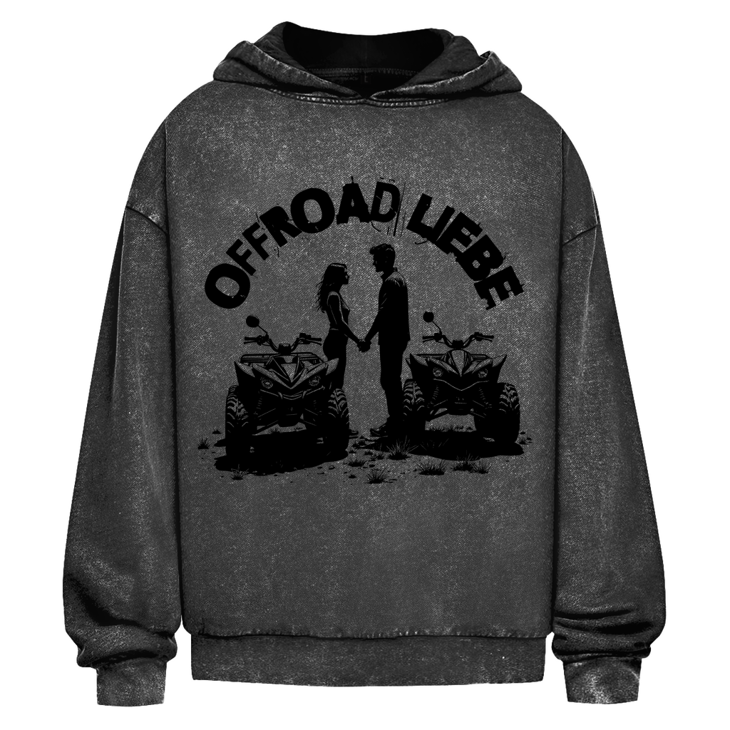 Oversize Washed Hoodie Quad Offroad Liebe