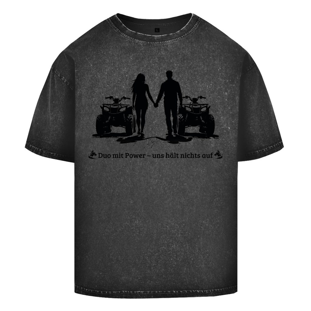 T-shirt oversize délavé Quad Duo avec puissance