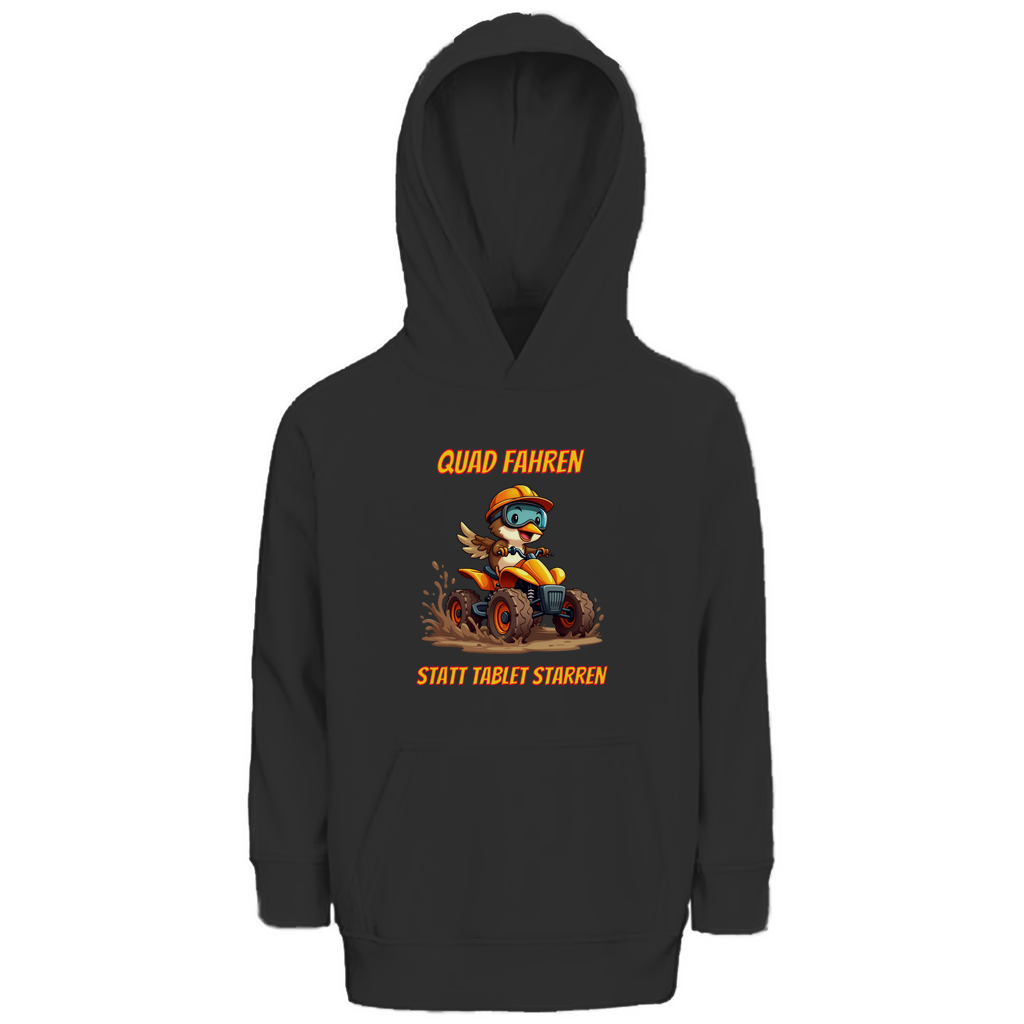 Kinder Premium Bio Hoodie Quad fahren statt Tablet starren