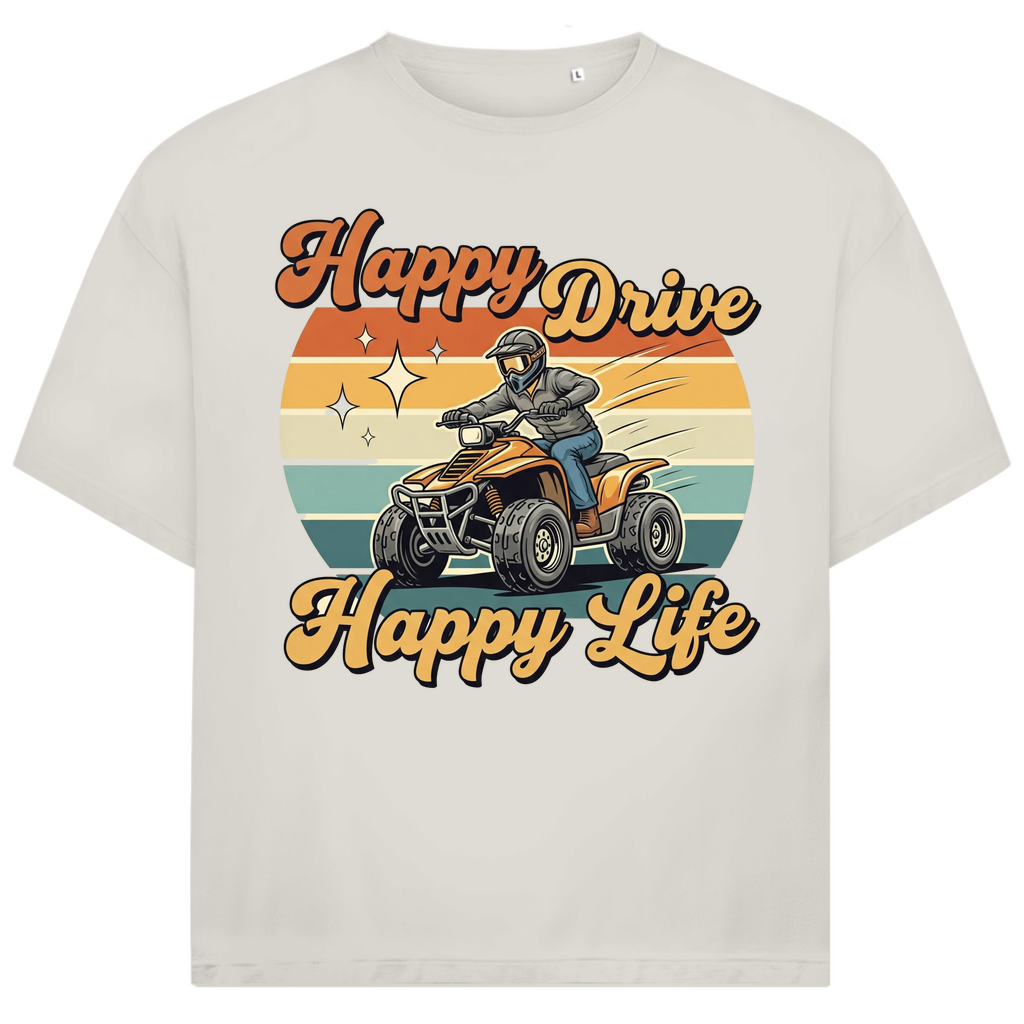 Unisex Jack and Jones Oversize T-Shirt Quad Happy Drive,Happy Life