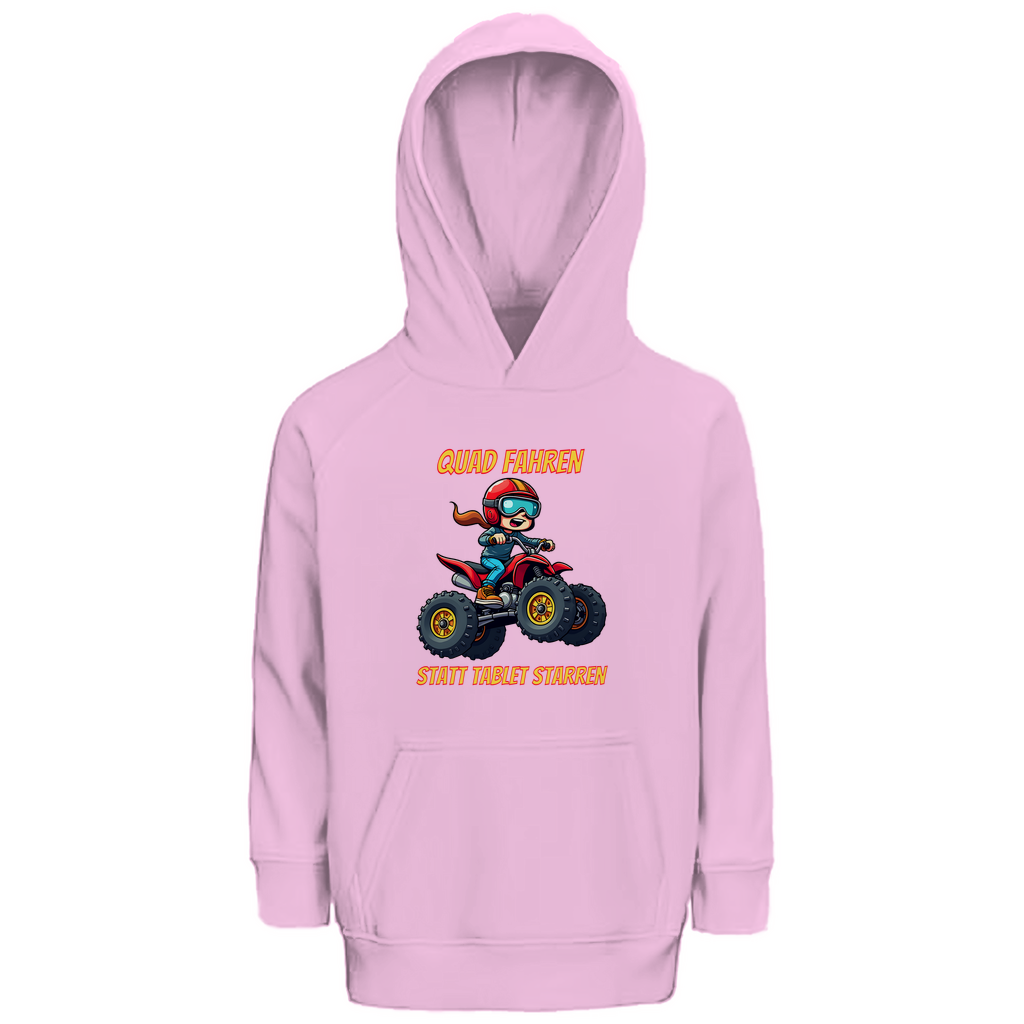 Kinder Premium Bio Hoodie Quad fahren statt Tablet starren