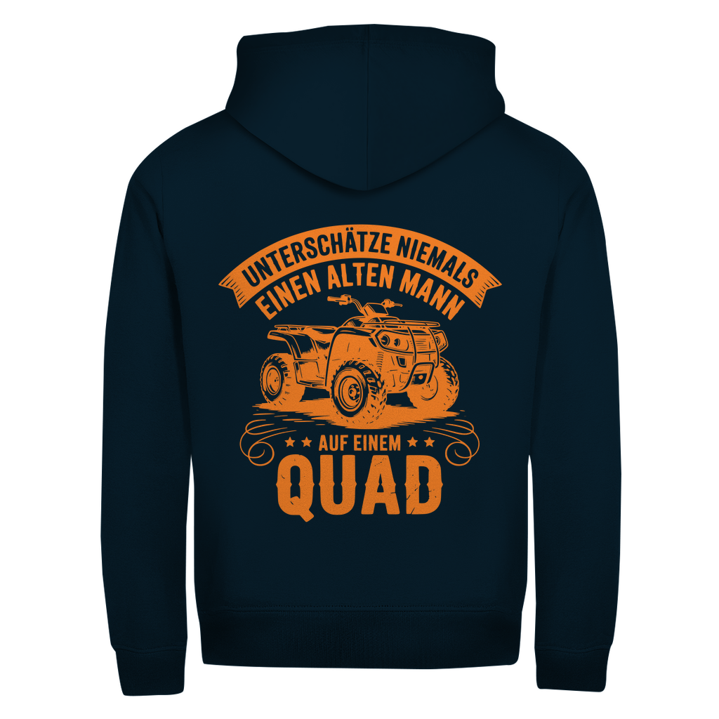 Unisex Zipper Hoodie Unterschätze niemals einen alten Mann auf einem Quad