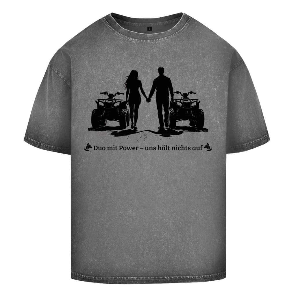 T-shirt oversize délavé Quad Duo avec puissance