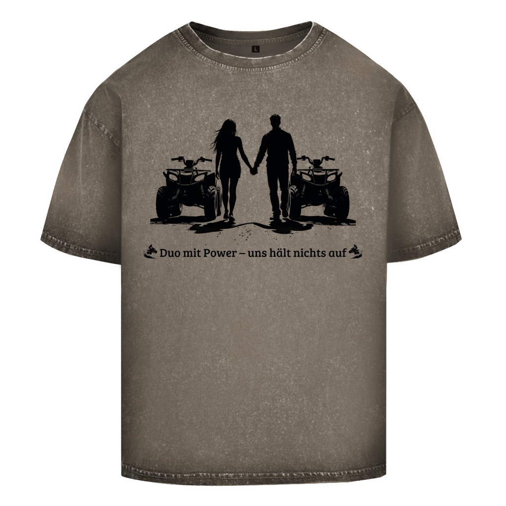 T-shirt oversize délavé Quad Duo avec puissance