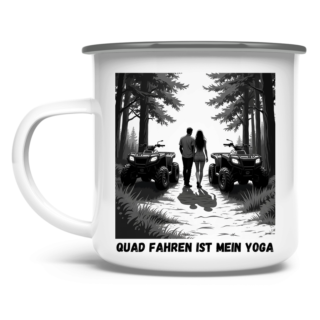 Enamel mug Quad biking is my yoga