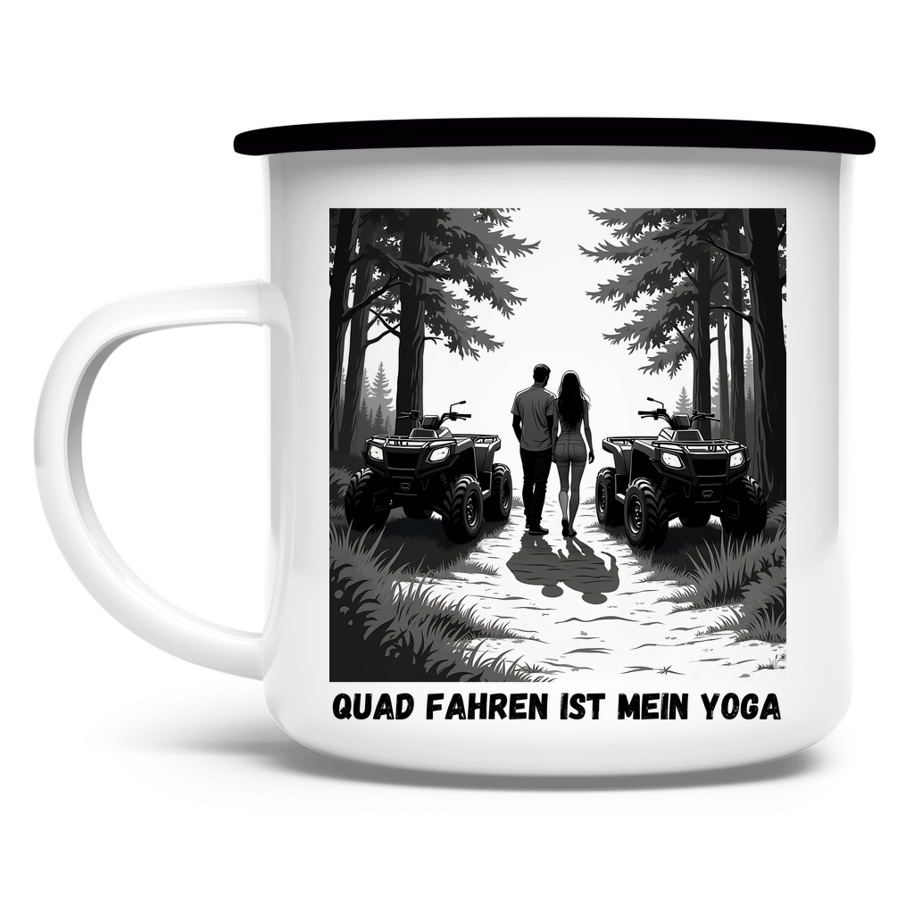 Enamel mug Quad biking is my yoga