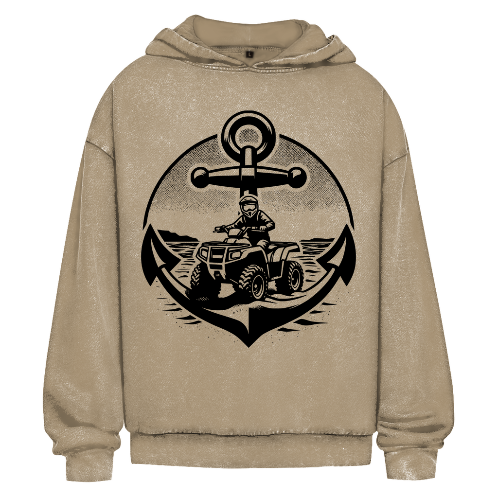 Oversize Washed Hoodie Quad Anker