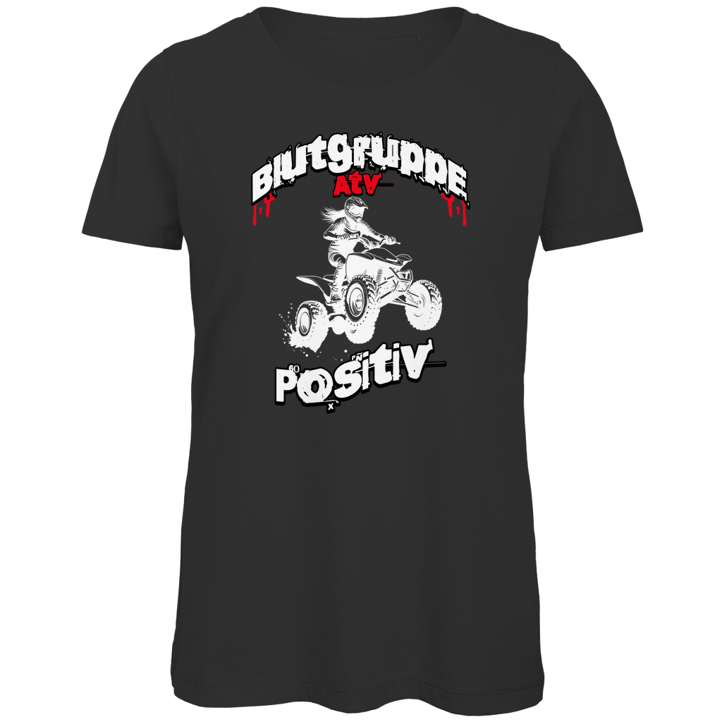 T-shirt bio premium pour femme, groupe sanguin Quad positif ATV