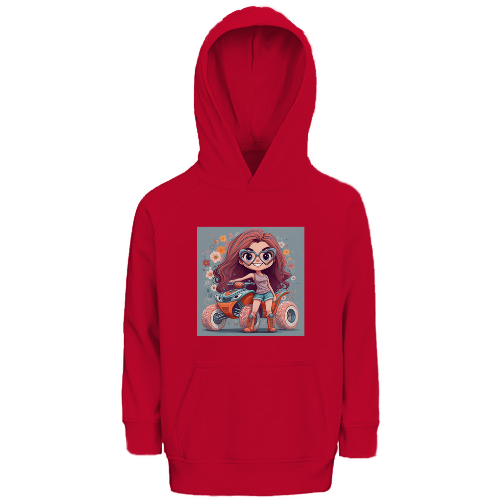 Sweat à capuche bio premium pour enfant Quad PinkLady