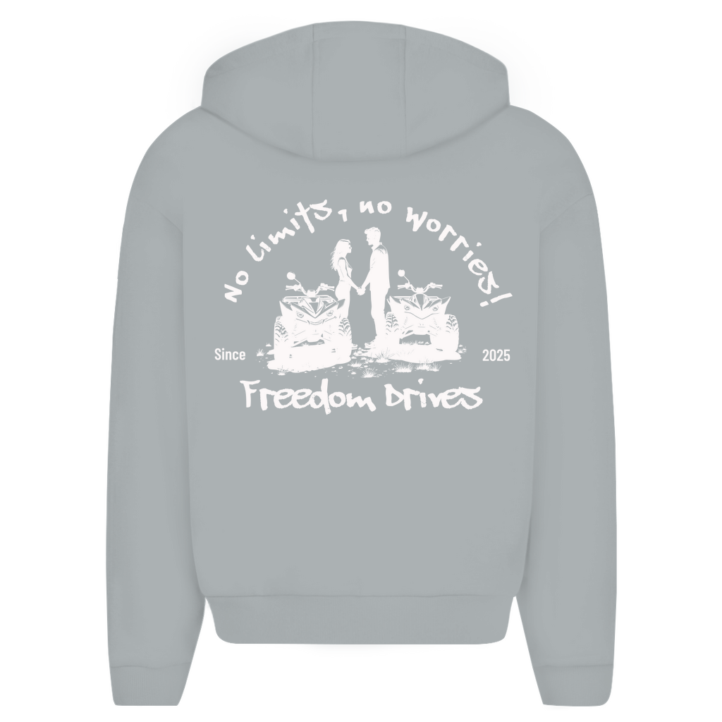 Sweat à capuche zippé surdimensionné Quad No Limits, No Worry