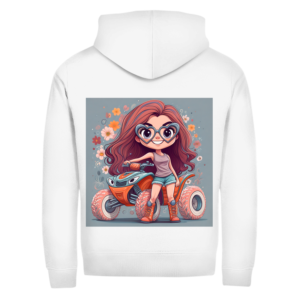 Unisex Zipper Hoodie Quad PinkLady