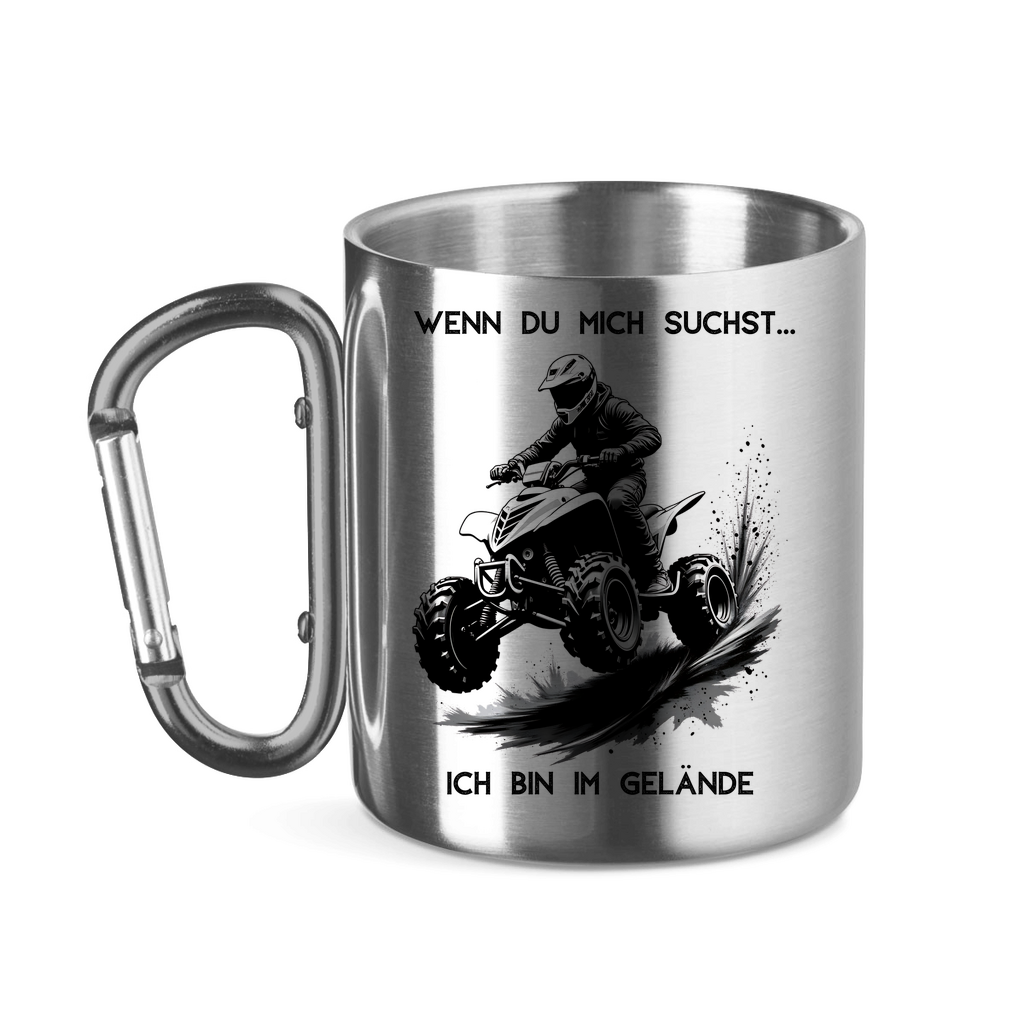 Stainless steel cup with carabiner handle Quad If you're looking for me