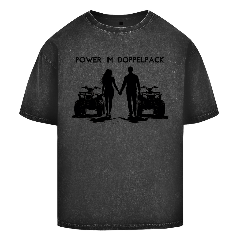 T-shirt oversize délavé Quad Power en pack double
