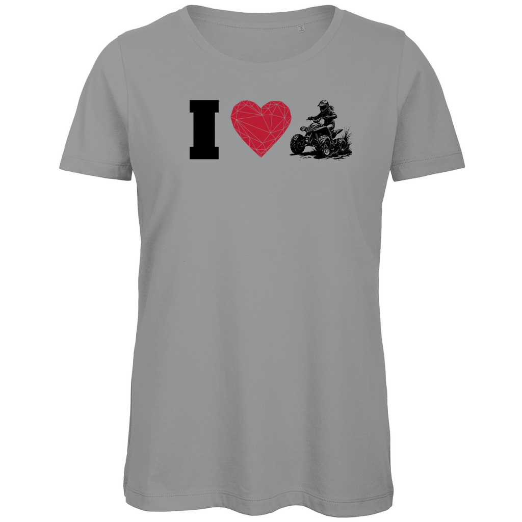 Damen Premium Bio T-Shirt I Love Quad