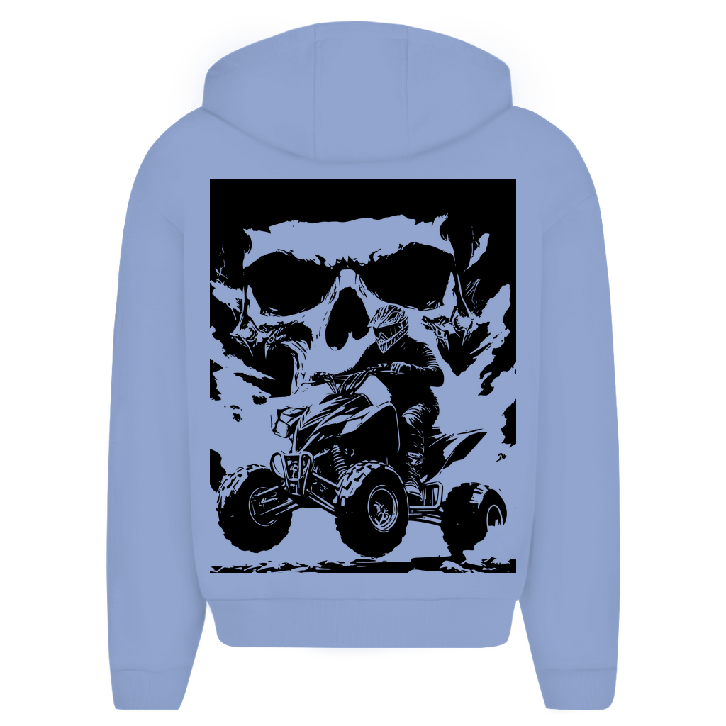 Oversize Zipper Hoodie Quad Skull