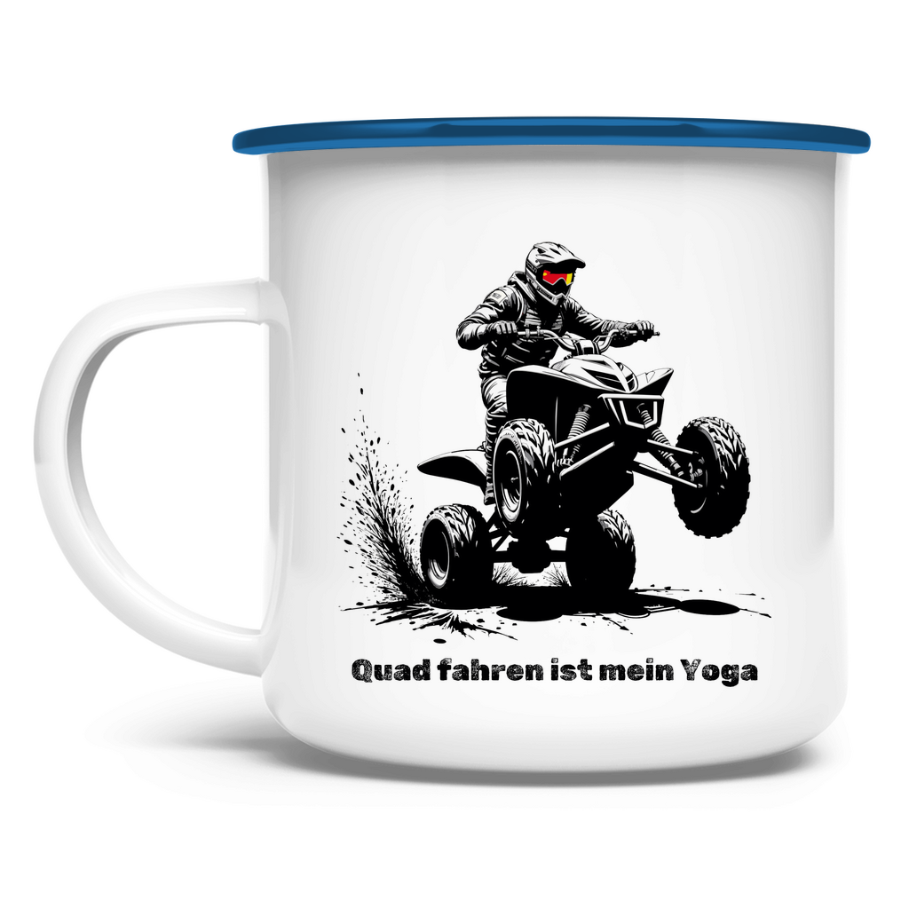 Emaille Tasse Quad fahren ist mein Yoga