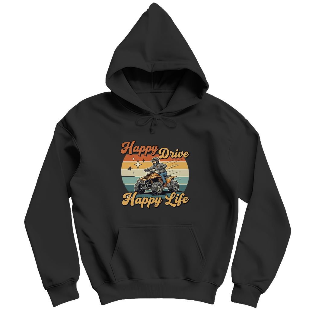 Herren Hoodie Quad Happy Drive,Happy Life