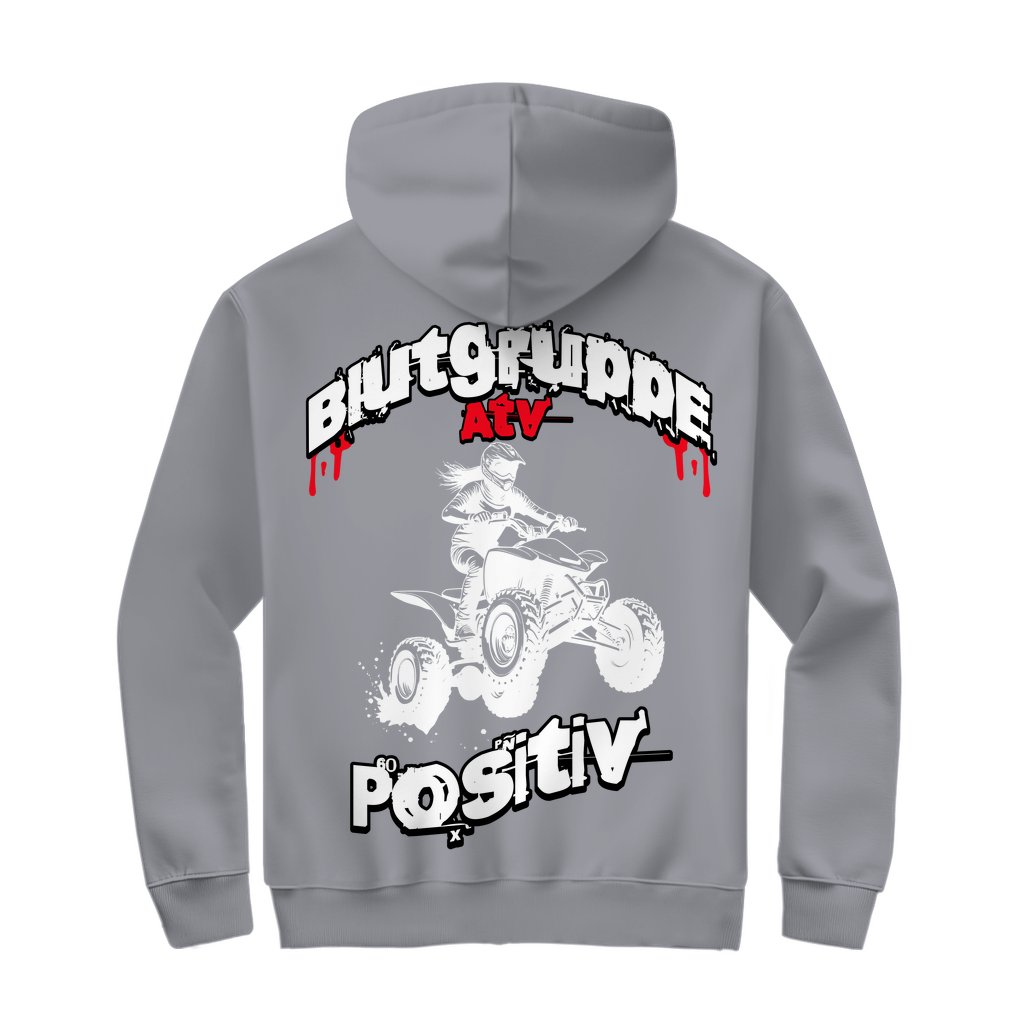 Unisex Zipper Hoodie Quad Blutgruppe ATV Positiv
