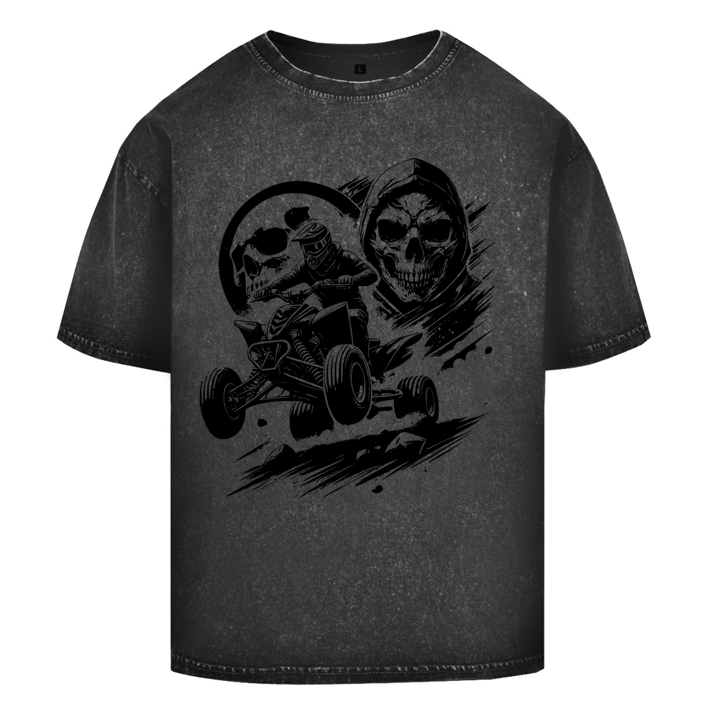 Oversize Washed T-Shirt Quad Skull