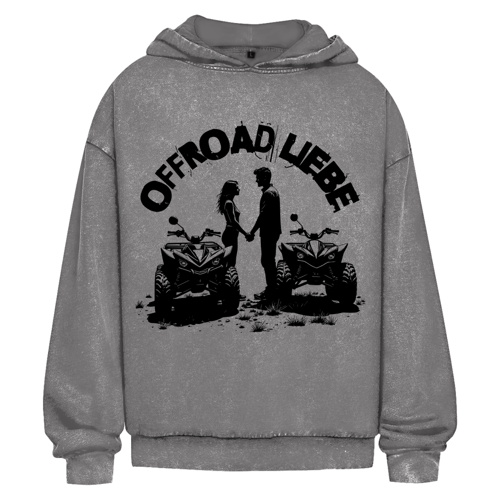 Oversize Washed Hoodie Quad Offroad Liebe