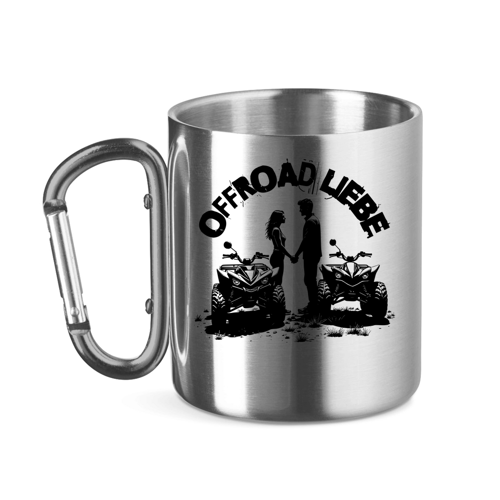 Stainless steel mug with carabiner handle Quad Offroad Love