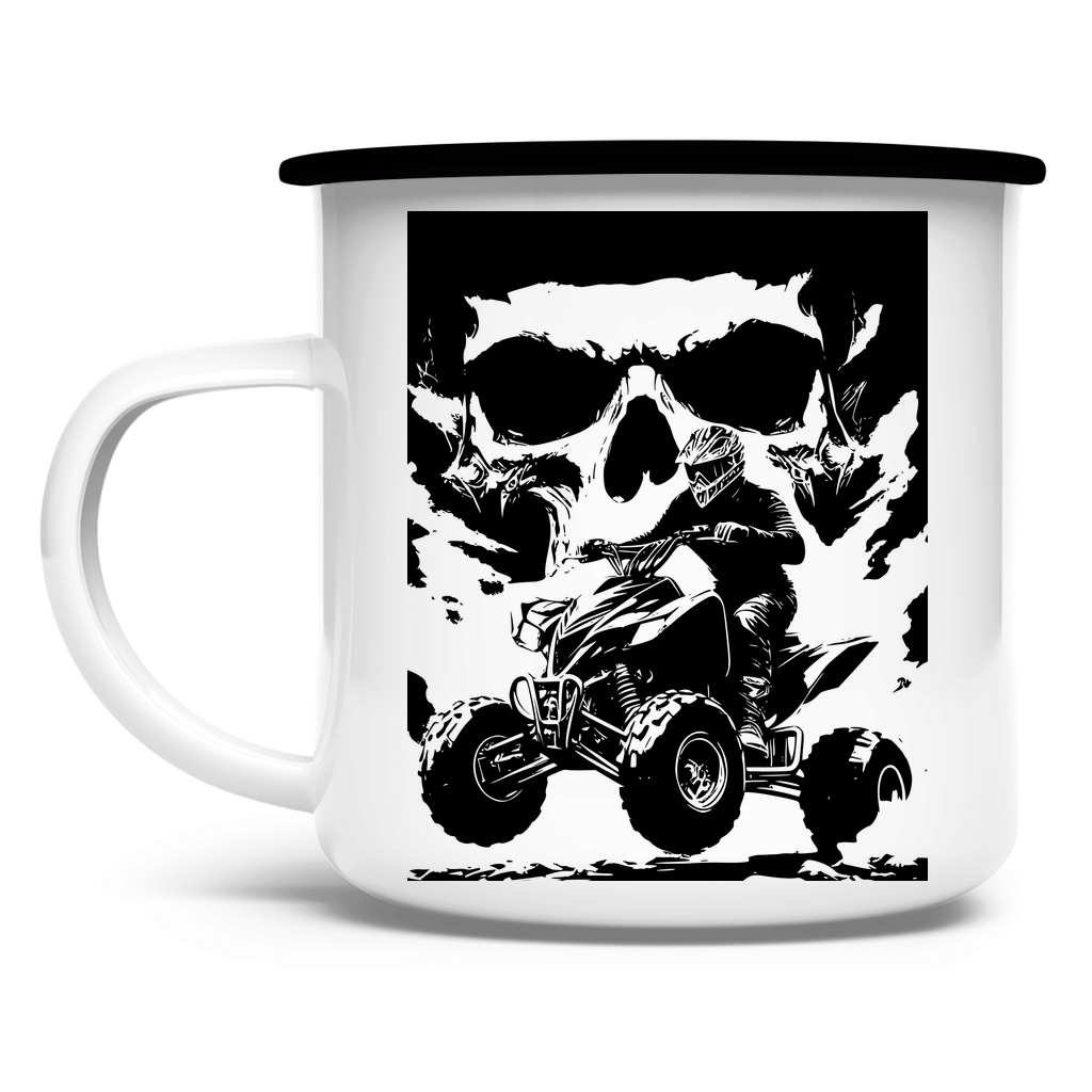 Enamel Mug Quad Skull