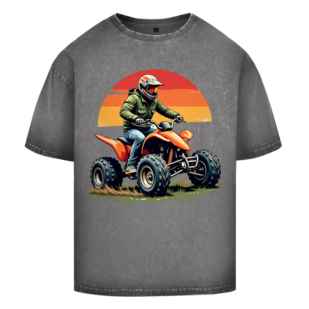 Oversized Washed T-Shirt Quad Retro