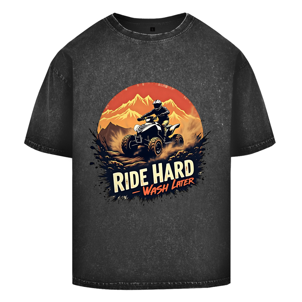 Oversized Washed T-Shirt Quad Ride Hard