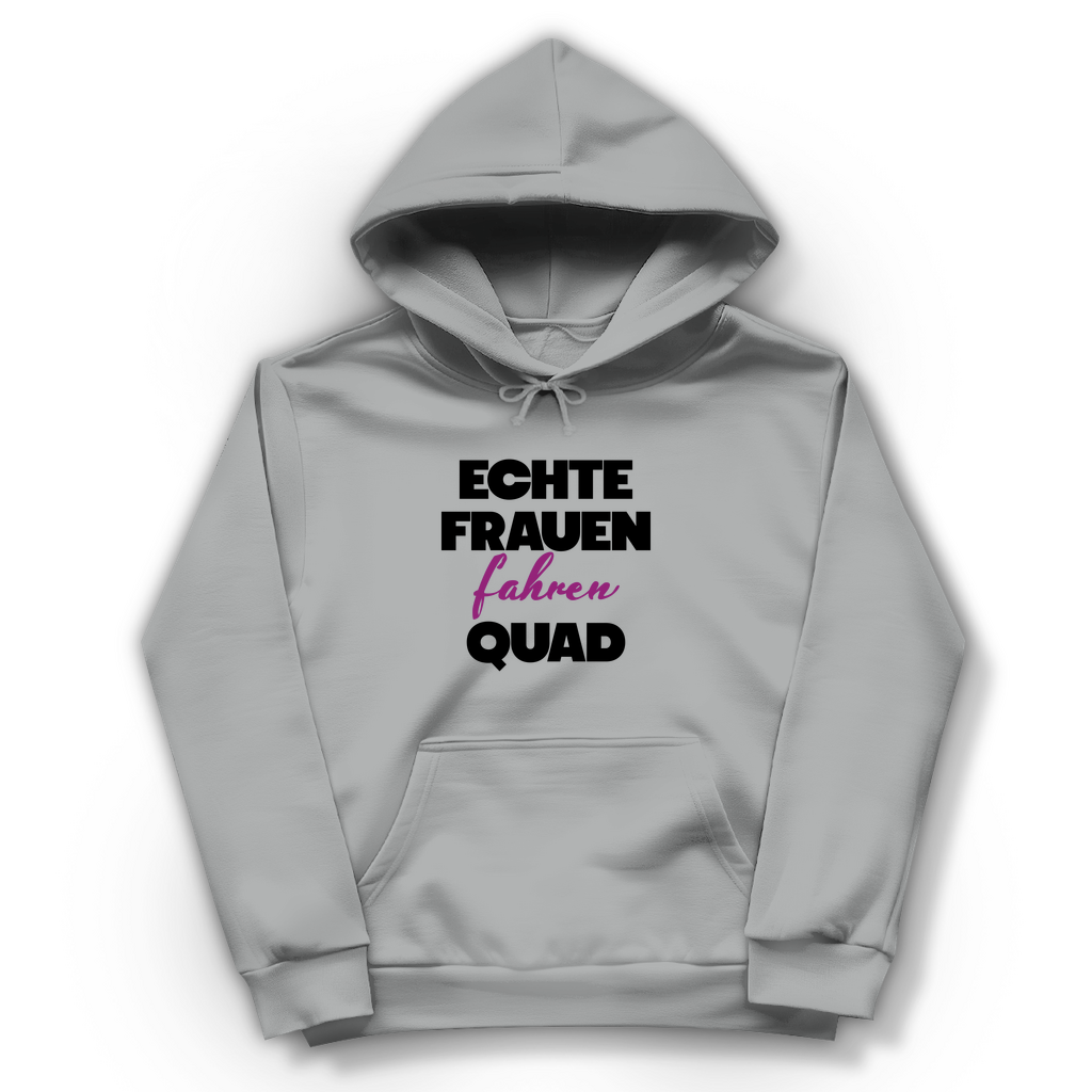 Damen Hoodie Echte Frauen fahren Quad