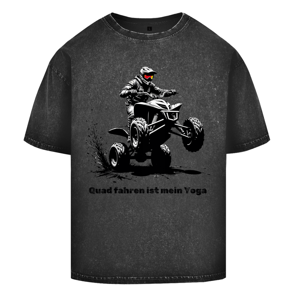 T-shirt délavé surdimensionné Le quad est mon yoga