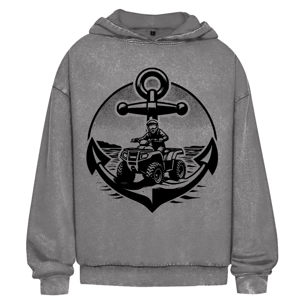 Oversize Washed Hoodie Quad Anker